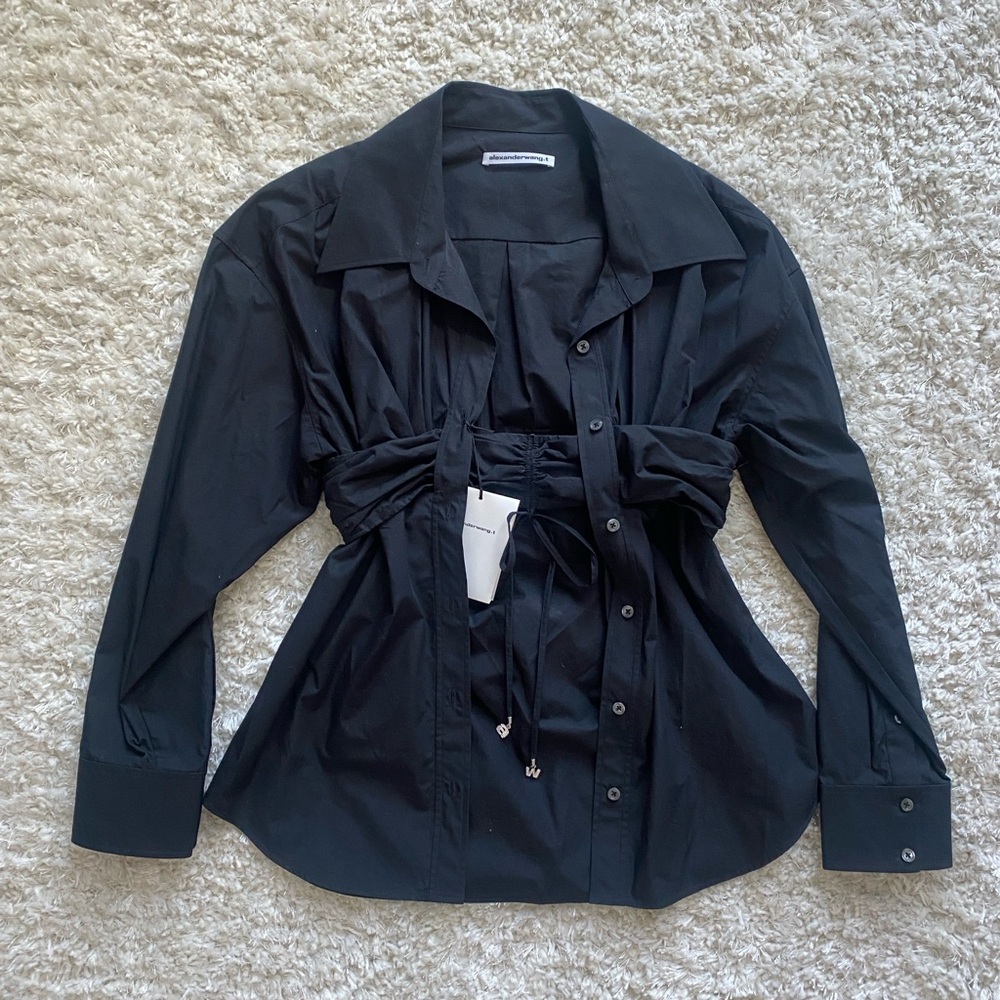 T by Alexander Wang Black Button Down Shirt
